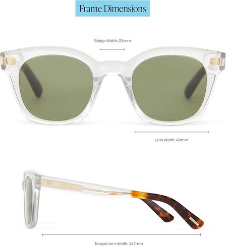 نظارات شمسية TOMS Rome للجنسين - مصنوعة يدويًا بإطار من الأسيتات - نظارات حماية من الأشعة فوق البنفسجية مع حافظة - لأيام الشاطئ والتنقل اليومي in Kuwait