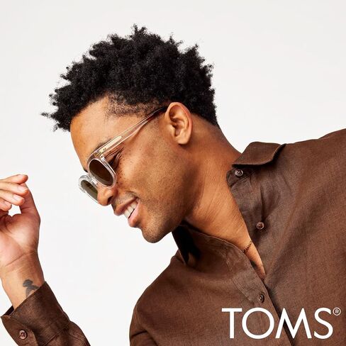 نظارات شمسية TOMS Rome للجنسين - مصنوعة يدويًا بإطار من الأسيتات - نظارات حماية من الأشعة فوق البنفسجية مع حافظة - لأيام الشاطئ والتنقل اليومي in Kuwait