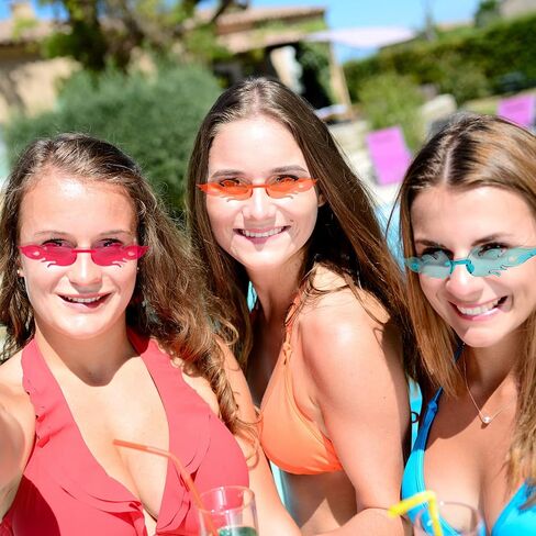 Pibupibu 12 Pack Colorful Fire Flame Sunglasses Bulk Rimless Flame Wave Glasses Fun Cool Y2k Glasses Party Favors in Kuwait