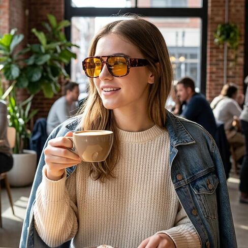 CZFDHP 3PCS Retro Oversized Aviator Sunglasses, Trendy Sun Glasses for Women Men, Classic Square Double Bridge Design with UV Protection, Fashion Statement for Outdoor Activities and Daily Commuting in Saudi Arabia