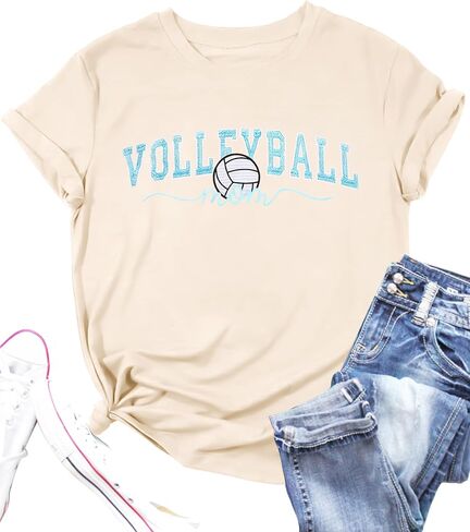 Volleyball Shirt for Women Volleyball Mom Shirt Game Day Shirts Sport Season Tee Volleyball Bow Graphic Tops in Saudi Arabia