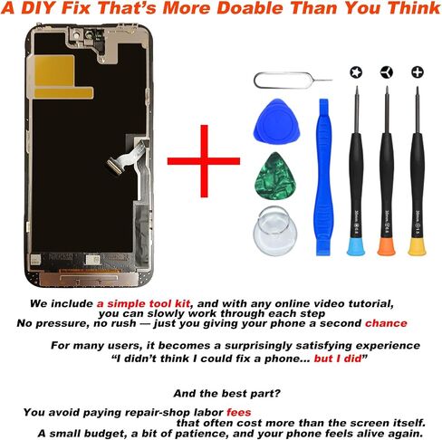 DIGI4U OLED for iPhone 15 Pro Screen Replacement, 6.1'' FHD COF [NOT LCD] Screen for iPhone 15 Pro Display Digitizer Assembly, with Repair Tool Kit for iPhone 15 Pro Replacement Screen in Saudi Arabia