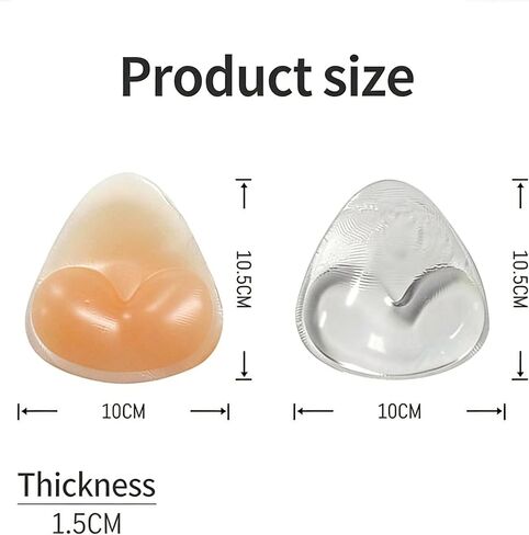 2 Pairs Silicone Bra Inserts Pads Breast Enhancer Push Up Bra Inserts Bra Padding Insert Breast Lifter For Women (Clear and Skin Color) in Saudi Arabia