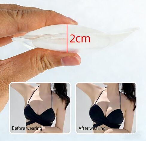 2 Pairs Silicone Bra Inserts Pads Breast Enhancer Push Up Bra Inserts Bra Padding Insert Breast Lifter For Women (Clear and Skin Color) in Saudi Arabia