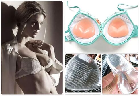 2 Pairs Silicone Bra Inserts Pads Breast Enhancer Push Up Bra Inserts Bra Padding Insert Breast Lifter For Women (Clear and Skin Color) in Saudi Arabia