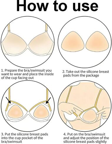 2 Pairs Silicone Bra Inserts Pads Breast Enhancer Push Up Bra Inserts Bra Padding Insert Breast Lifter For Women (Clear and Skin Color) in Saudi Arabia