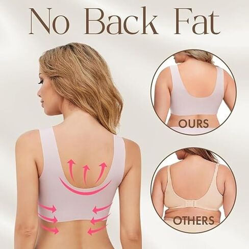 Jelly Bras for Women Push Up Full Coverage Seniors Everyday Lifting Posture Bralette Wireless Breathable Comfort Bra in Kuwait