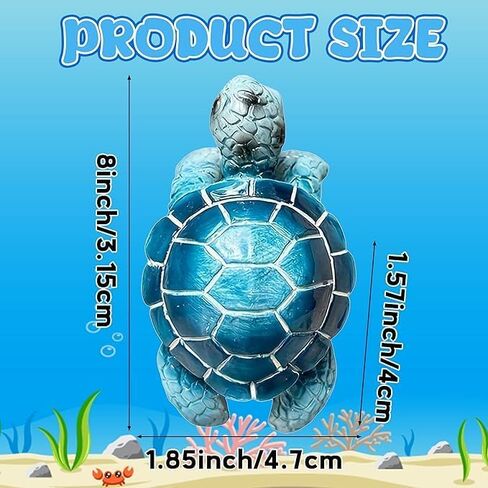 Blue Turtle Planter Decorations - Resin Hanging Sea Turtle for Pot Tortoise Figure Plant Pot Hanger Small Statue for Terrapin Cute Plants Terrapin Sculptures for Indoor Outdoor Garden Patio in Kuwait