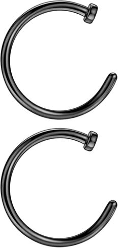 Surgical Steel Nose Rings Hoops for Women Men - Hypoallergenic C-Shaped Piercing Jewelry for Nostril/Septum/Cartilage in Saudi Arabia