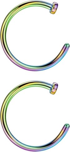 Surgical Steel Nose Rings Hoops for Women Men - Hypoallergenic C-Shaped Piercing Jewelry for Nostril/Septum/Cartilage in Saudi Arabia