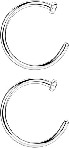 Surgical Steel Nose Rings Hoops for Women Men - Hypoallergenic C-Shaped Piercing Jewelry for Nostril/Septum/Cartilage in Saudi Arabia