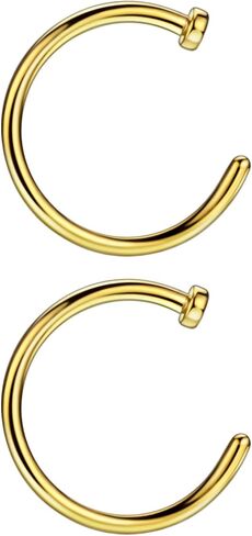 Surgical Steel Nose Rings Hoops for Women Men - Hypoallergenic C-Shaped Piercing Jewelry for Nostril/Septum/Cartilage in Saudi Arabia