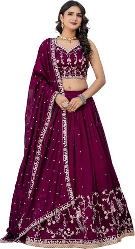 TRENDMALLS Women's Art Silk Embroidery Sequin work Lehenga Choli with Dupatta Ready To Wear in Saudi Arabia