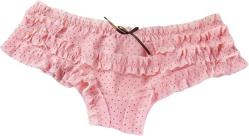 Women's Mesh Ruffle Lace Cheeky Boyshort Panty, Burlesque Retro Style, Booty Shorts in Kuwait