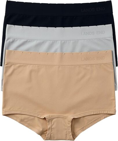 Lands' End Womens Mid Rise Boyshort Soft Fit Seamless 3 Pack Panties in Kuwait