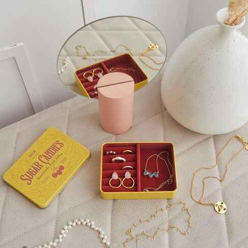 Balvi Sugar Candies Jewelry Box Yellow Simulates a Tin/Velvet Candy Box, Gift in Saudi Arabia