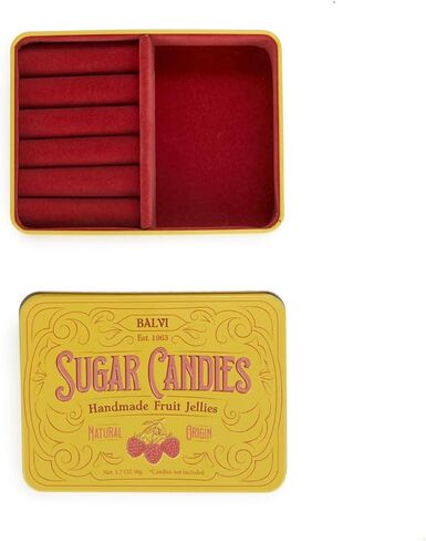 Balvi Sugar Candies Jewelry Box Yellow Simulates a Tin/Velvet Candy Box, Gift in Saudi Arabia