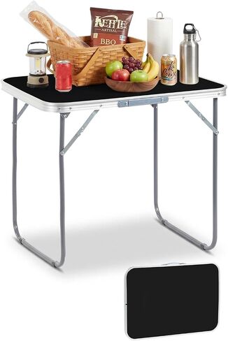 Outvita 3ft Portable Folding Camping Table, Outdoor Waterproof Adjustable Height Table, Aluminum Lightweight Suitcase Foldable Table for Picnic BBQ Beach Dining in Kuwait