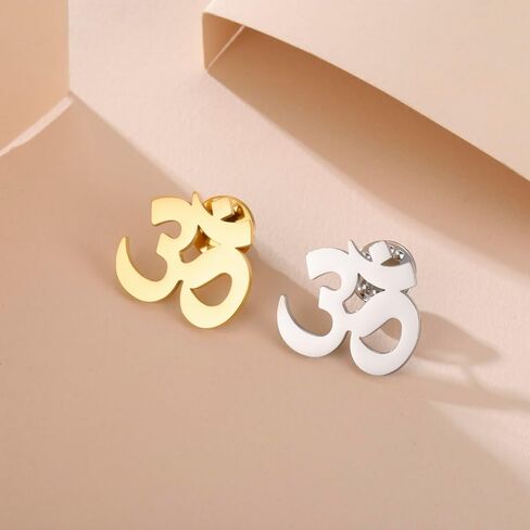 Amaxer Yoga Om Brooch Pin for Women Men Stainless Steel Hindu Sanskrit Spiritual Meditation Accessory in Saudi Arabia