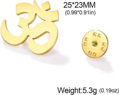 Amaxer Yoga Om Brooch Pin for Women Men Stainless Steel Hindu Sanskrit Spiritual Meditation Accessory in Saudi Arabia