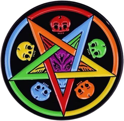 Rainbow Satan Star Pentagram Baphomet Enamel Pin LGBT Pride Skull Goat Brooch Metal Lapel Pins Badge Denim Jewelry Gift for Backpacks Women Men in Saudi Arabia