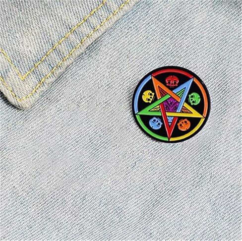 Rainbow Satan Star Pentagram Baphomet Enamel Pin LGBT Pride Skull Goat Brooch Metal Lapel Pins Badge Denim Jewelry Gift for Backpacks Women Men in Saudi Arabia