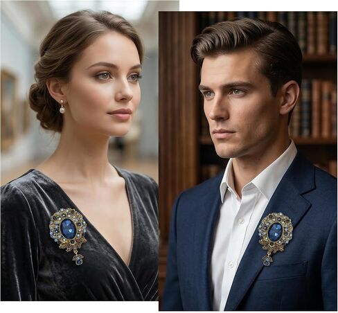 Brooches for Women Vintage Suit Brooches Blue Teardrop Diamond Womens Brooch and Pins Crystal Flower Wedding Brooch and Pins for Women Men Clothes Hats Dress Bags Suit (Blue) in Saudi Arabia