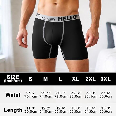 Mens Underwear Stretch Soft Performance Boxer Briefs for Men Comfortable Underpants Lightweight Trunks 4 Pack in Kuwait