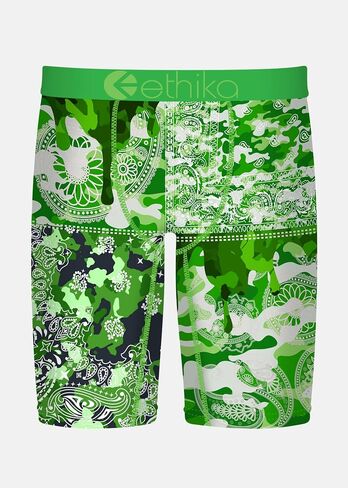 Ethika Men's Staple Boxer Brief, 4-Way Stretch with Signature Waistband, No Ride-Up Comfort - Slime in Kuwait