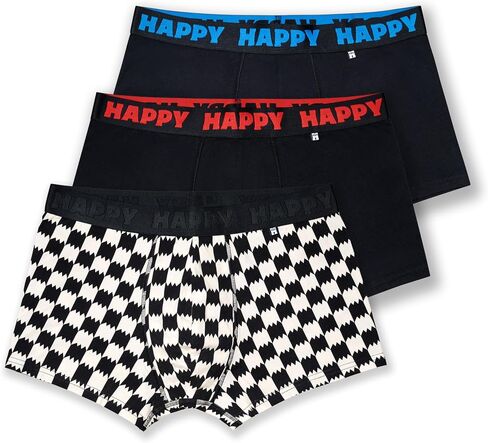 مجموعة من 3 بوكسرات قصيرة للرجال من Happy Socks باللون الأسود in Kuwait