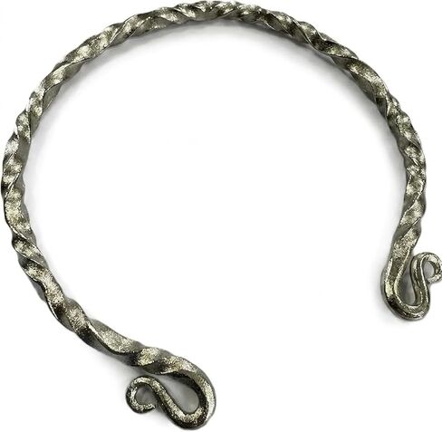 Hand-Forged Silver Viking Torc Necklace • Twisted Metal Celtic Choker • Medieval Reenactment Pagan Neck Ring • Nordic Statement Collar Jewelry in Saudi Arabia