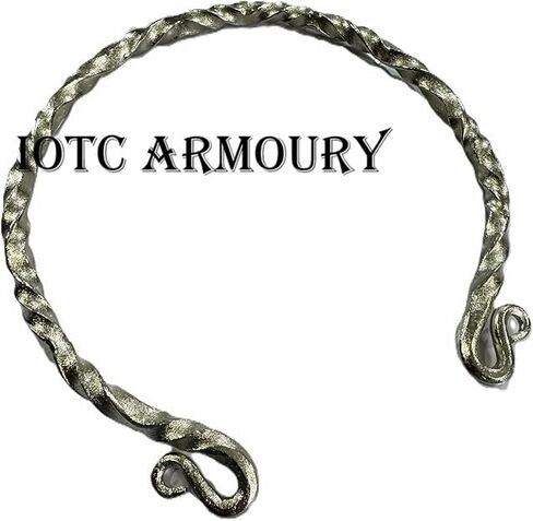 Hand-Forged Silver Viking Torc Necklace • Twisted Metal Celtic Choker • Medieval Reenactment Pagan Neck Ring • Nordic Statement Collar Jewelry in Saudi Arabia