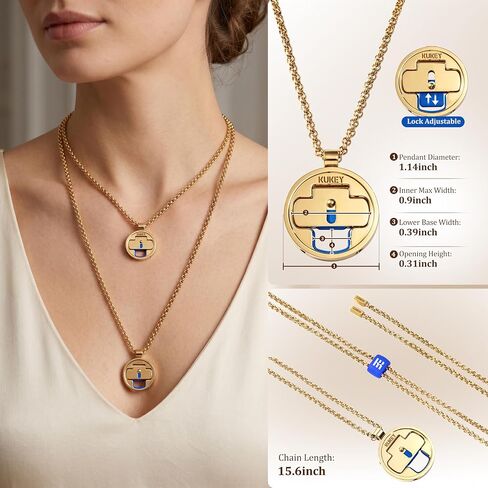 KUKEY Original Eyewear Pendant Necklace, Global Exclusive Pioneer Design, Watch-Grade 18K Gold Plating, Adjustable Chain, Universal for Holding Sunglasses, Reading Glasses, AI Glasses & Wireless Mic in Kuwait