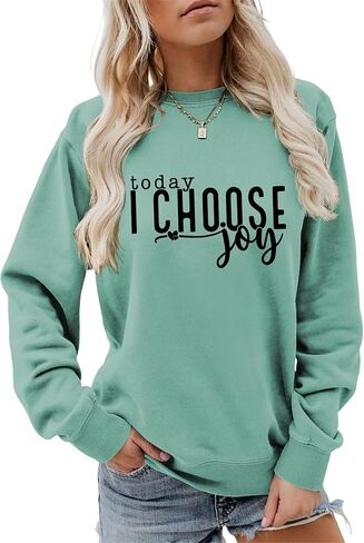 Today I Choose Joy Sweatshirts for Women Mental Health Positive Motivational Pullover Inspirational Long Sleeve Tops in Saudi Arabia
