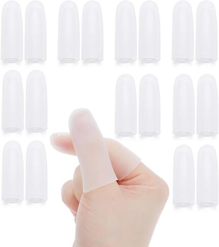 20 Pcs Thumb Protector, Gel Waterproof Thumb Covers for Wounds, Eczema | waterproof thumb covers for wounds silicone thumbs protector pottery finger nail cover gel protectors in Saudi Arabia