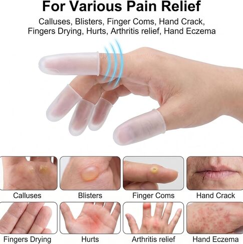 20 Pcs Thumb Protector, Gel Waterproof Thumb Covers for Wounds, Eczema | waterproof thumb covers for wounds silicone thumbs protector pottery finger nail cover gel protectors in Saudi Arabia