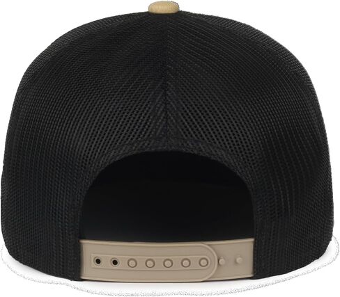 Outdoor Cap Cowboy Skull Flat Bill Snapback Hat for Men, Structured High Crown Cap, One Size, Old Gold/Black in Kuwait