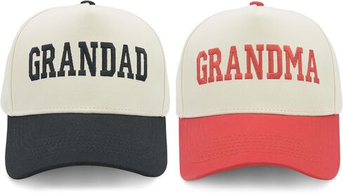Grandma Grandpa Matching Hats, Embroidered Adjustable Cotton Baseball Caps for Grandparents, Gift for New Grandparents, Mother's Day, Birthday, Retirement in Saudi Arabia