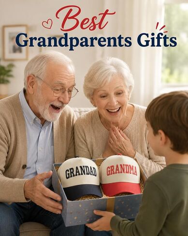 Grandma Grandpa Matching Hats, Embroidered Adjustable Cotton Baseball Caps for Grandparents, Gift for New Grandparents, Mother's Day, Birthday, Retirement in Saudi Arabia