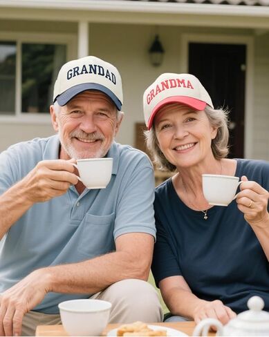 Grandma Grandpa Matching Hats, Embroidered Adjustable Cotton Baseball Caps for Grandparents, Gift for New Grandparents, Mother's Day, Birthday, Retirement in Saudi Arabia