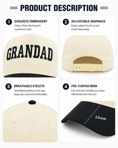Grandma Grandpa Matching Hats, Embroidered Adjustable Cotton Baseball Caps for Grandparents, Gift for New Grandparents, Mother's Day, Birthday, Retirement in Saudi Arabia