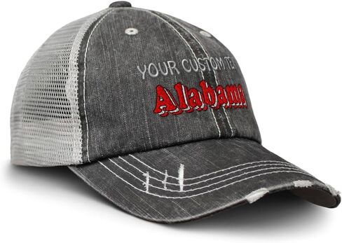 Soft Mesh Cap Hat Embroidered Alabama Style C Distressed Vintage Cap Trucker Hats for Men & Women Cotton in Kuwait