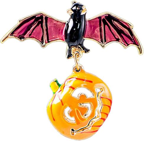 Dreuyet Halloween Bat Ghost Brooches Pins Punk Black Bat Smile Pumpkin Lapel Pin Hippie Clothes Bag Hat Decor Badges in Kuwait