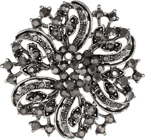 Wedding Party Sprial Flower Crystal Rhinestone Brooch Pin for Women Jewelry in Saudi Arabia