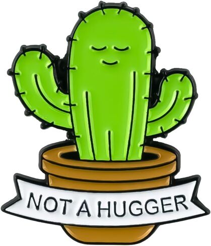 Not A Hugger Cute Cactus Enamel Pin, Sarcastic Introvert Pin Brooch, Sassy Attitude Humor Badge Brooches, Cute Succulent Meme Badges, Funny Gift For Introvert Friend Antisocial Coworker Plant Lover, Funny Antisocial Humor Gift, Novelty Quirky Accessories in Kuwait