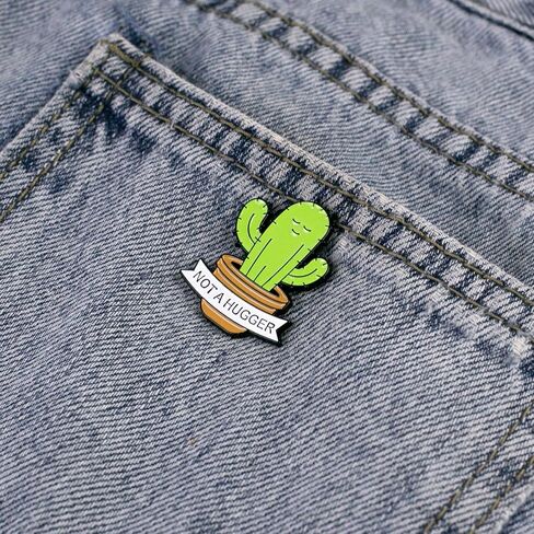Not A Hugger Cute Cactus Enamel Pin, Sarcastic Introvert Pin Brooch, Sassy Attitude Humor Badge Brooches, Cute Succulent Meme Badges, Funny Gift For Introvert Friend Antisocial Coworker Plant Lover, Funny Antisocial Humor Gift, Novelty Quirky Accessories in Kuwait