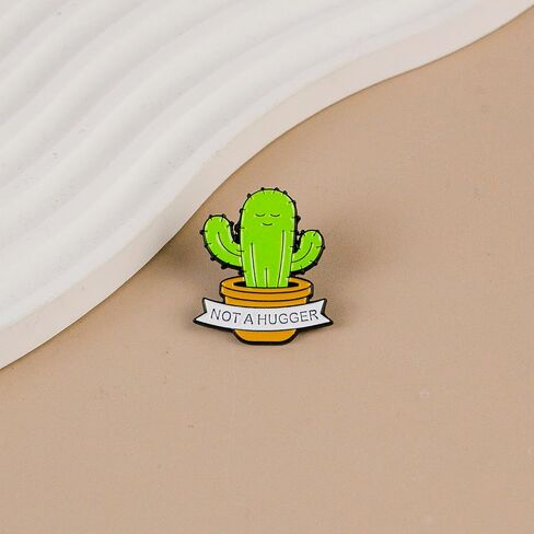 Not A Hugger Cute Cactus Enamel Pin, Sarcastic Introvert Pin Brooch, Sassy Attitude Humor Badge Brooches, Cute Succulent Meme Badges, Funny Gift For Introvert Friend Antisocial Coworker Plant Lover, Funny Antisocial Humor Gift, Novelty Quirky Accessories in Kuwait