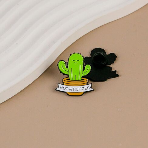 Not A Hugger Cute Cactus Enamel Pin, Sarcastic Introvert Pin Brooch, Sassy Attitude Humor Badge Brooches, Cute Succulent Meme Badges, Funny Gift For Introvert Friend Antisocial Coworker Plant Lover, Funny Antisocial Humor Gift, Novelty Quirky Accessories in Kuwait