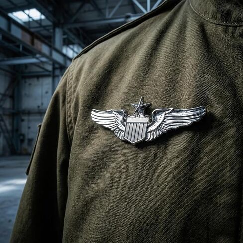 Airplane Pin,Pilot Wings Pin,Silver Air Force Senior Pilot Wing Badge,Pilot Costume Lapel Pins,Metal Aviator Pins for Hat Shirt Uniform Costume,Gift for Flight Schools & Graduation in Saudi Arabia