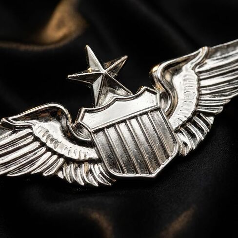 Airplane Pin,Pilot Wings Pin,Silver Air Force Senior Pilot Wing Badge,Pilot Costume Lapel Pins,Metal Aviator Pins for Hat Shirt Uniform Costume,Gift for Flight Schools & Graduation in Saudi Arabia